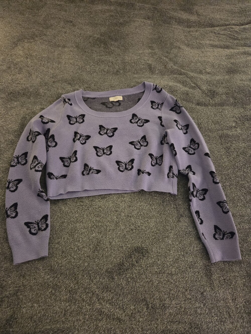 LA Hearts Cropped Butterfly Sweater Size S
